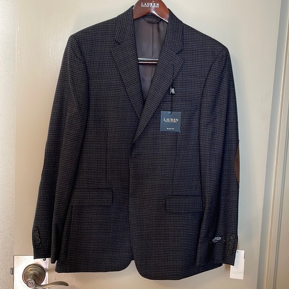 Ralph Lauren Dark Grey Blazer - 38 short, slim-fit